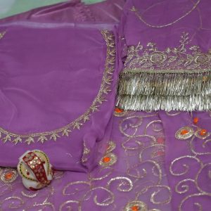Lavender colour Poshak with Odhna (Roshani)