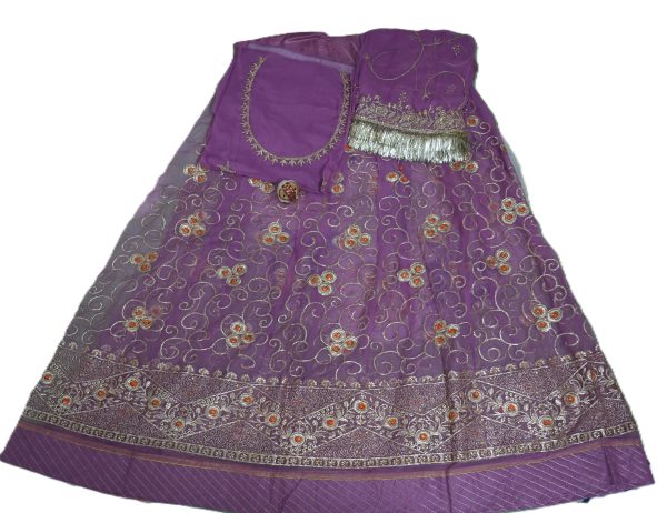 Lavender colour Poshak with Odhna (Roshani) - Image 3