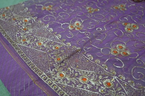 Lavender colour Poshak with Odhna (Roshani) - Image 2
