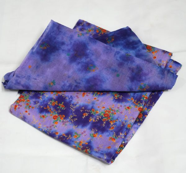 Light Blue Rajasthani cotton foil print poshak