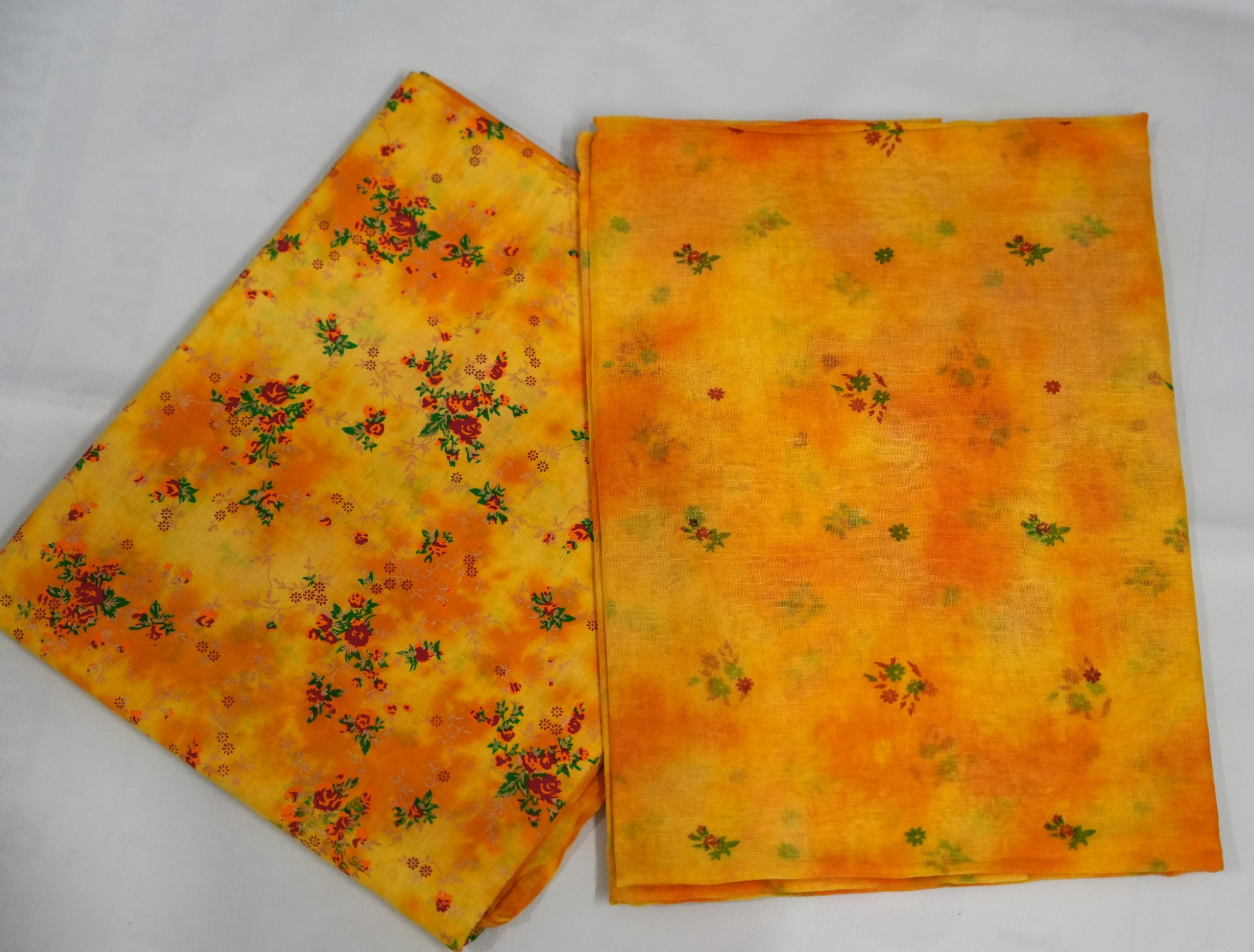 Yellow  Rajasthani cotton foil print poshak - Image 2