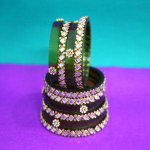 Rajasthani Green-Golden Bridal Bangles | Rajputi Chuda Set with Kundan & Stone Work | Traditional Wedding & Festive Wear.