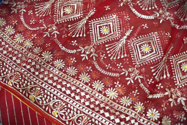 Red Poshak with yellow odhna (4 Side) - Image 4