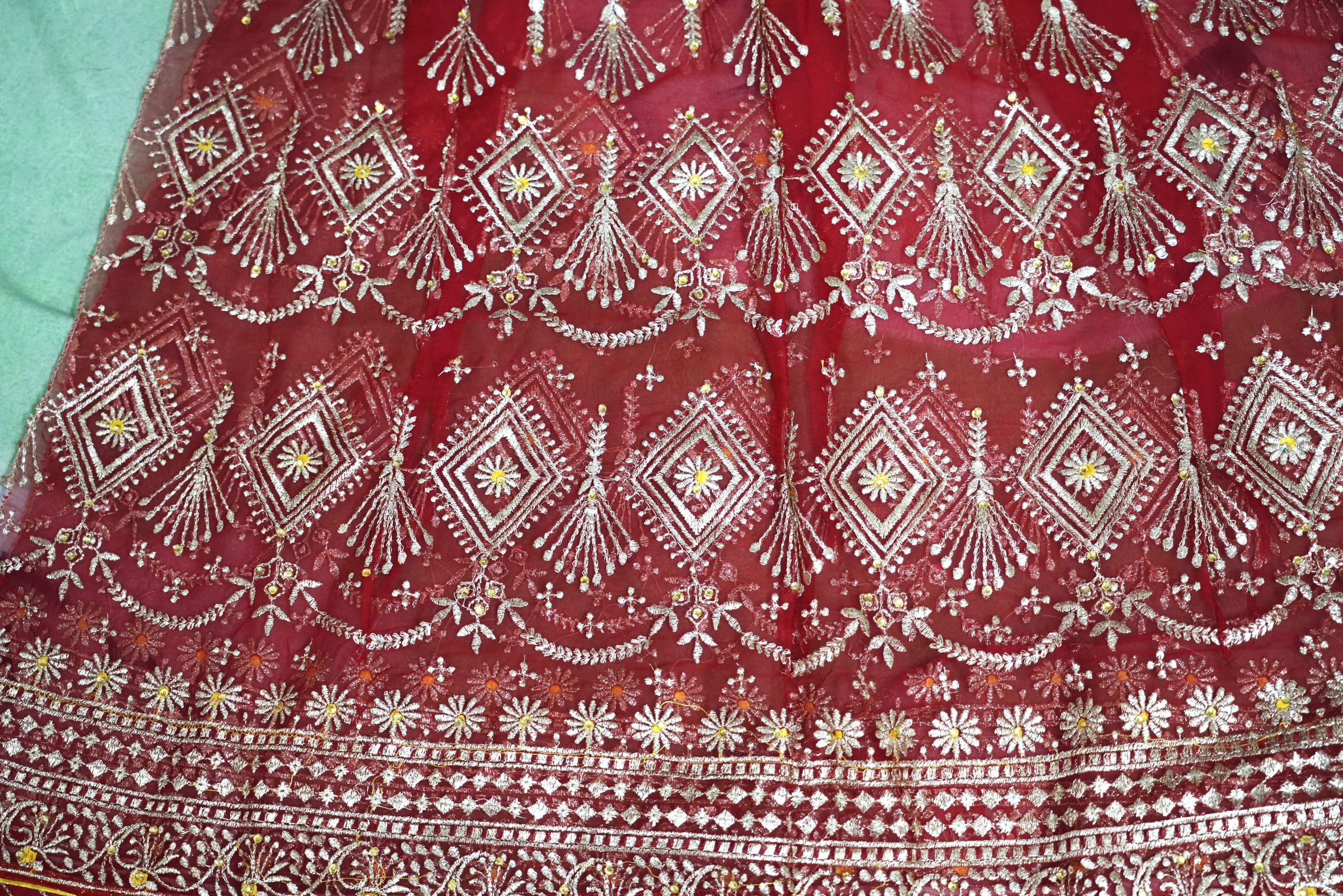 Red Poshak with yellow odhna (4 Side) - Image 5