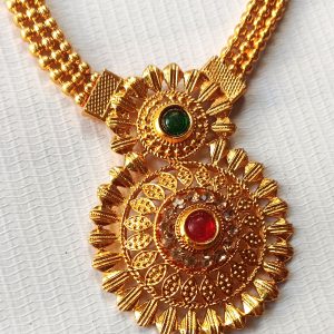 Rajasthani gold-tone traditional imitation necklace set.