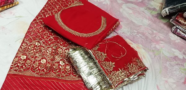 Red Bember Satan poshak with 24 kali Gher (Ankita)