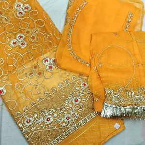 Yellow poshak with Odhna (4 Side)