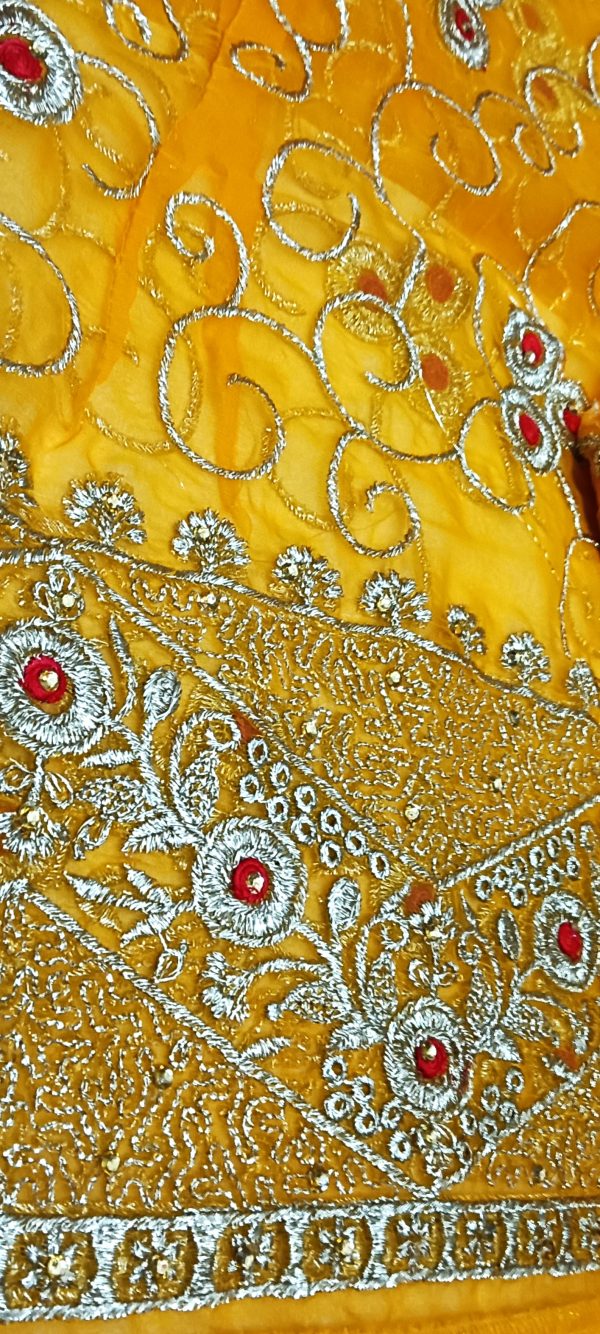 Yellow poshak with Odhna (4 Side) - Image 3