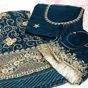 Rama Green poshak with Odhna (4 Side)