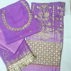 Lavender Colour Poshak with Odhna (Roshani)