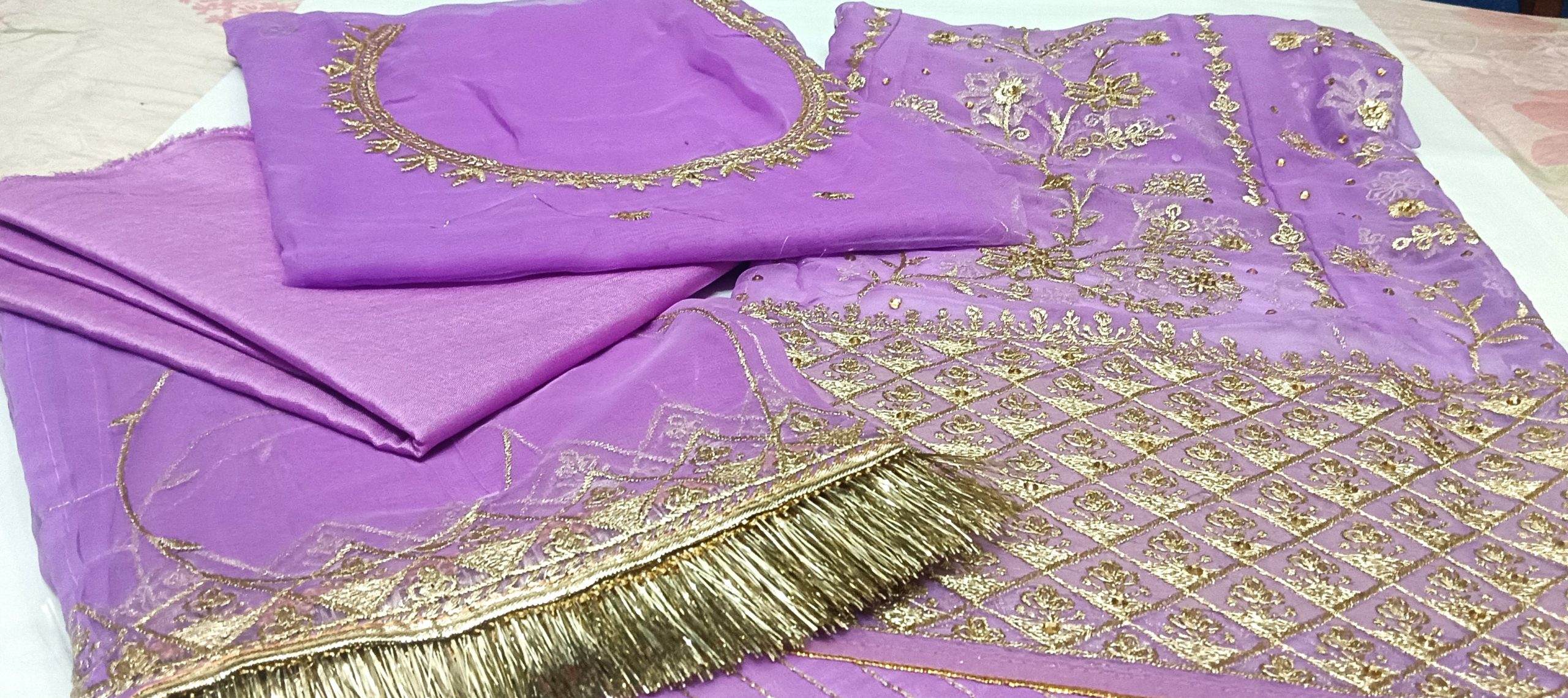 Lavender Colour Poshak with Odhna (Roshani) - Image 4