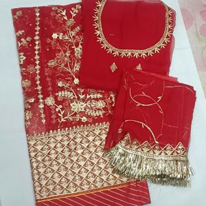 Red Colour Poshak with Odhna ( Roshani)