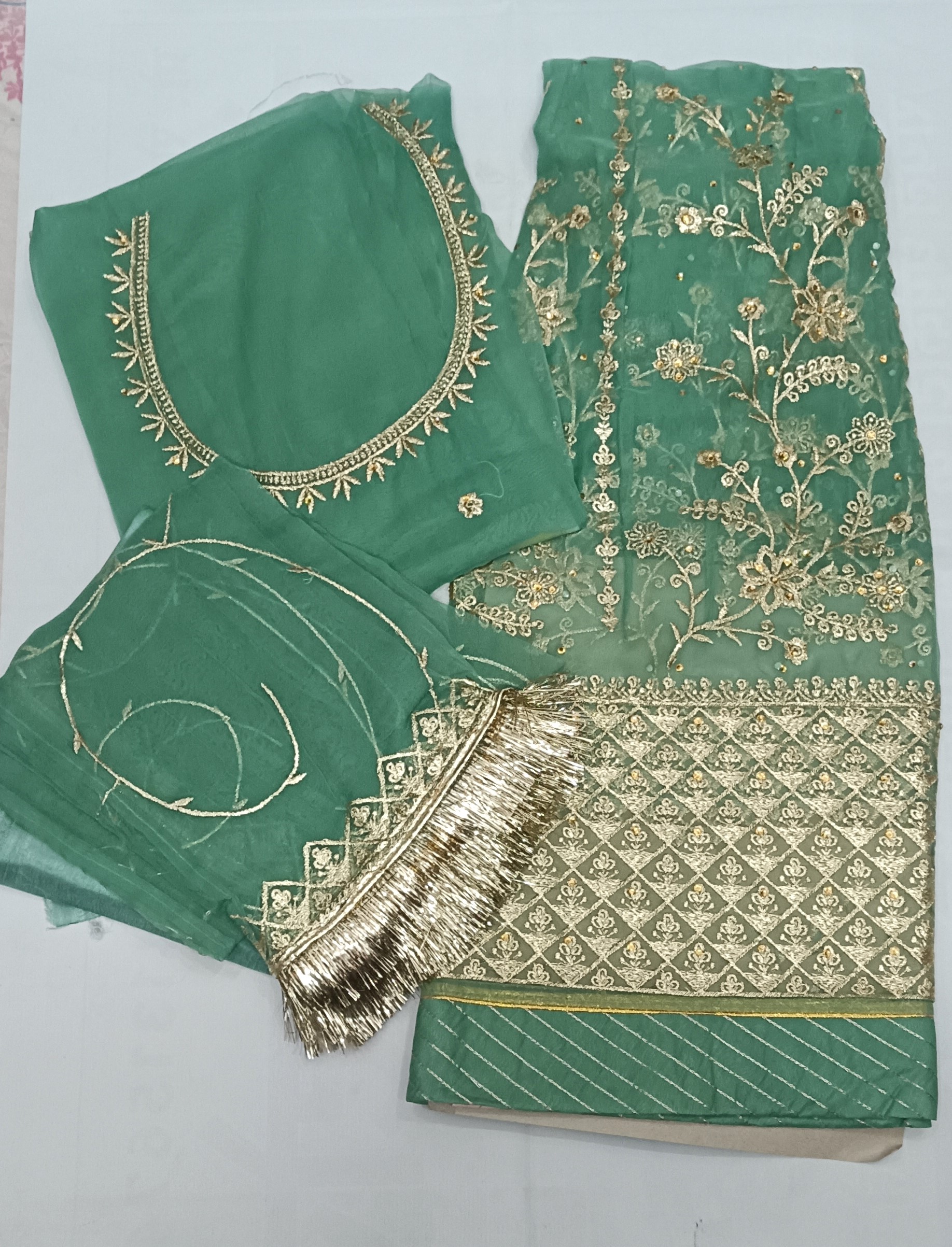 Light Green Poshak with Odhna (Roshnai) - Image 5
