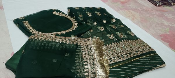 Royal Green Poshak with Odhna (Roshani) - Image 3