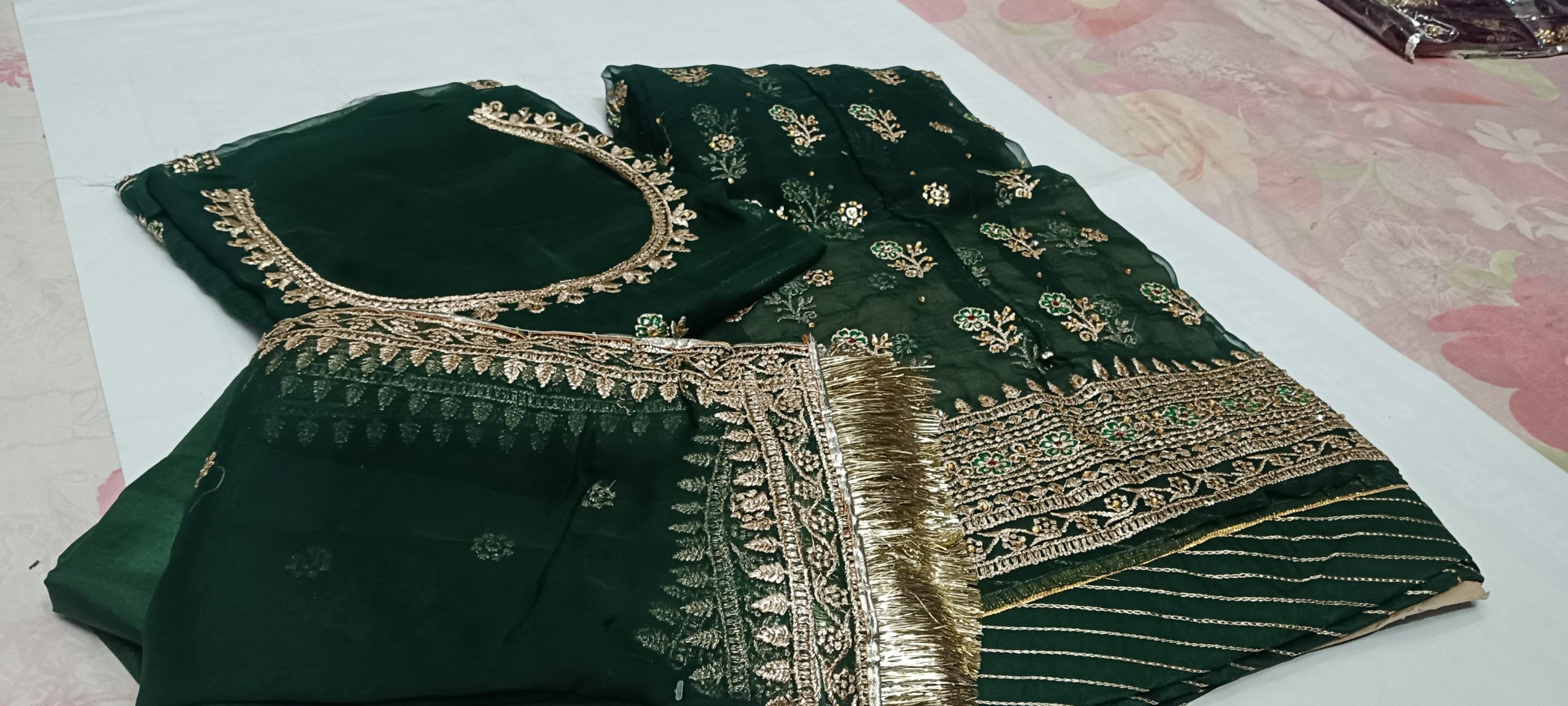 Royal Green Poshak with Odhna (Roshani) - Image 3