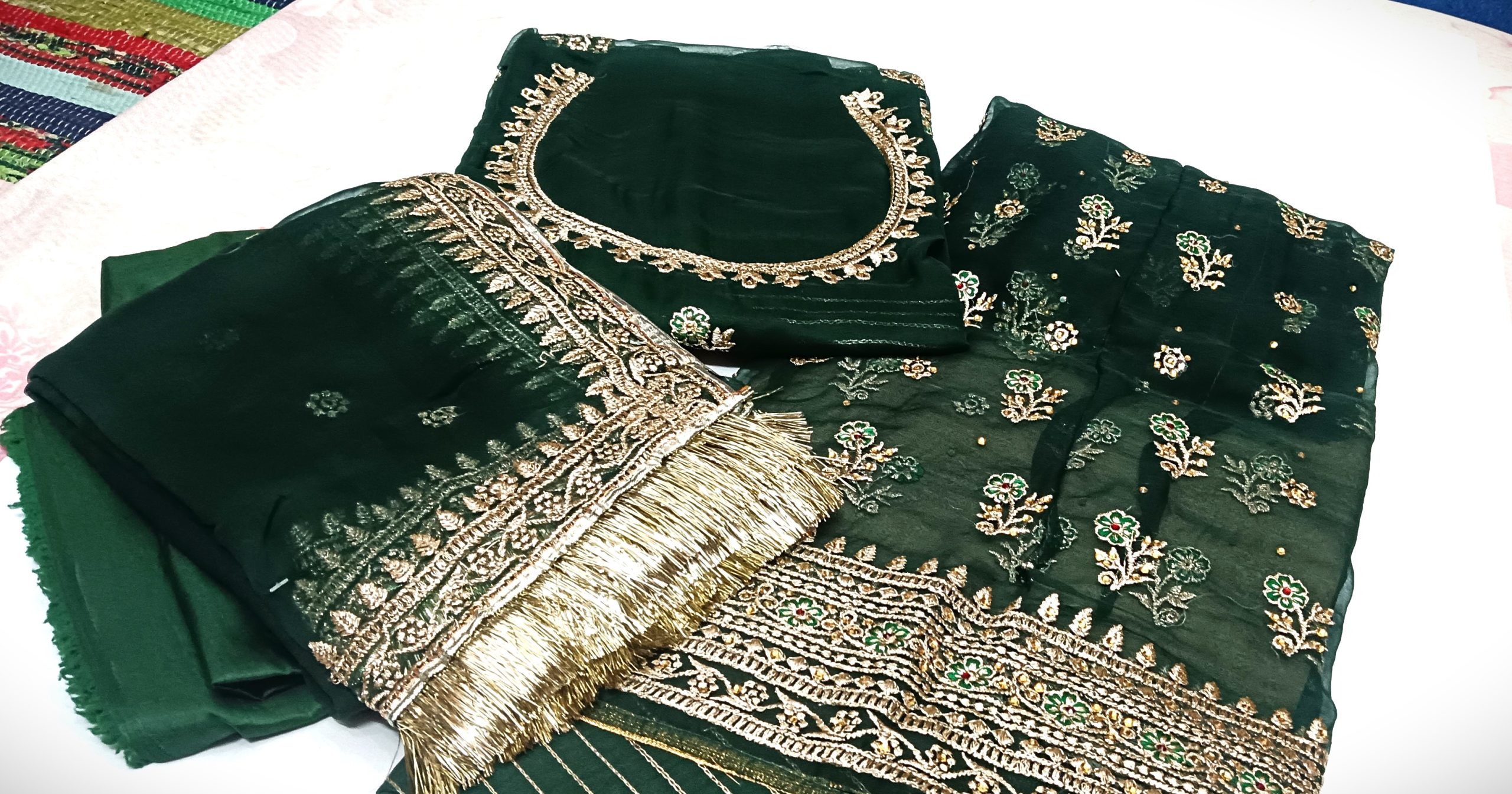 Royal Green Poshak with Odhna (Roshani)