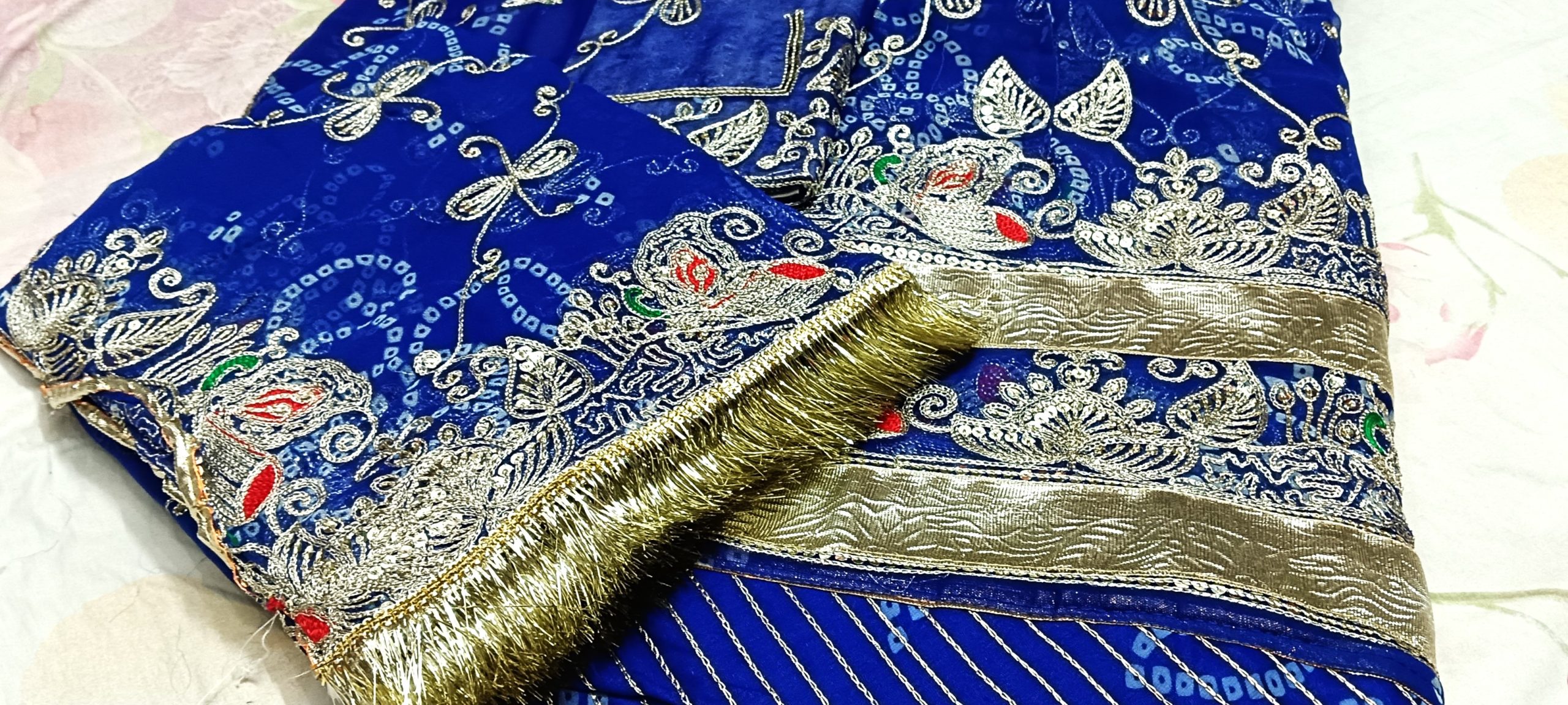 Royal Blue Poshak with Odhna (RAY BANDHEJ) - Image 2