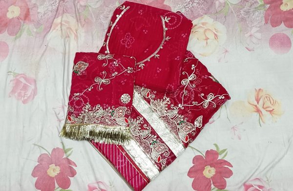 Royal Pink Poshak with Odhna (RAY BANDHEJ)