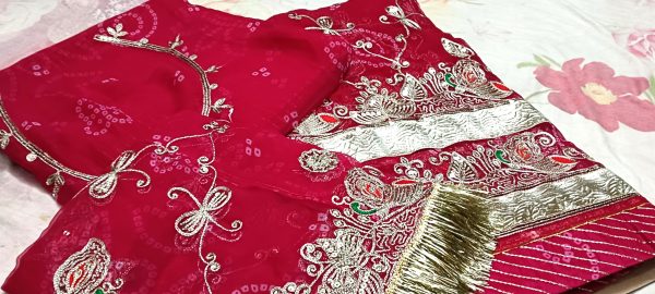 Royal Pink Poshak with Odhna (RAY BANDHEJ) - Image 3