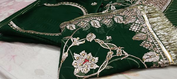 Royal Green Poshak with Odhna (shal) - Image 4