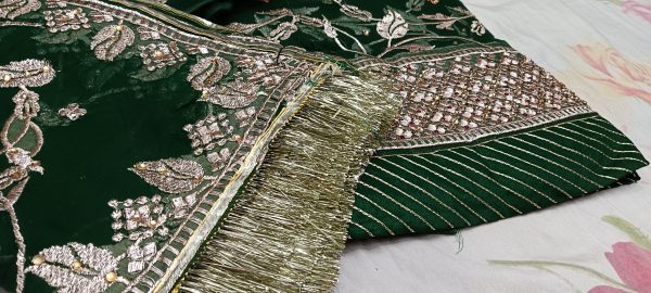 Royal Green Poshak with Odhna (shal) - Image 3
