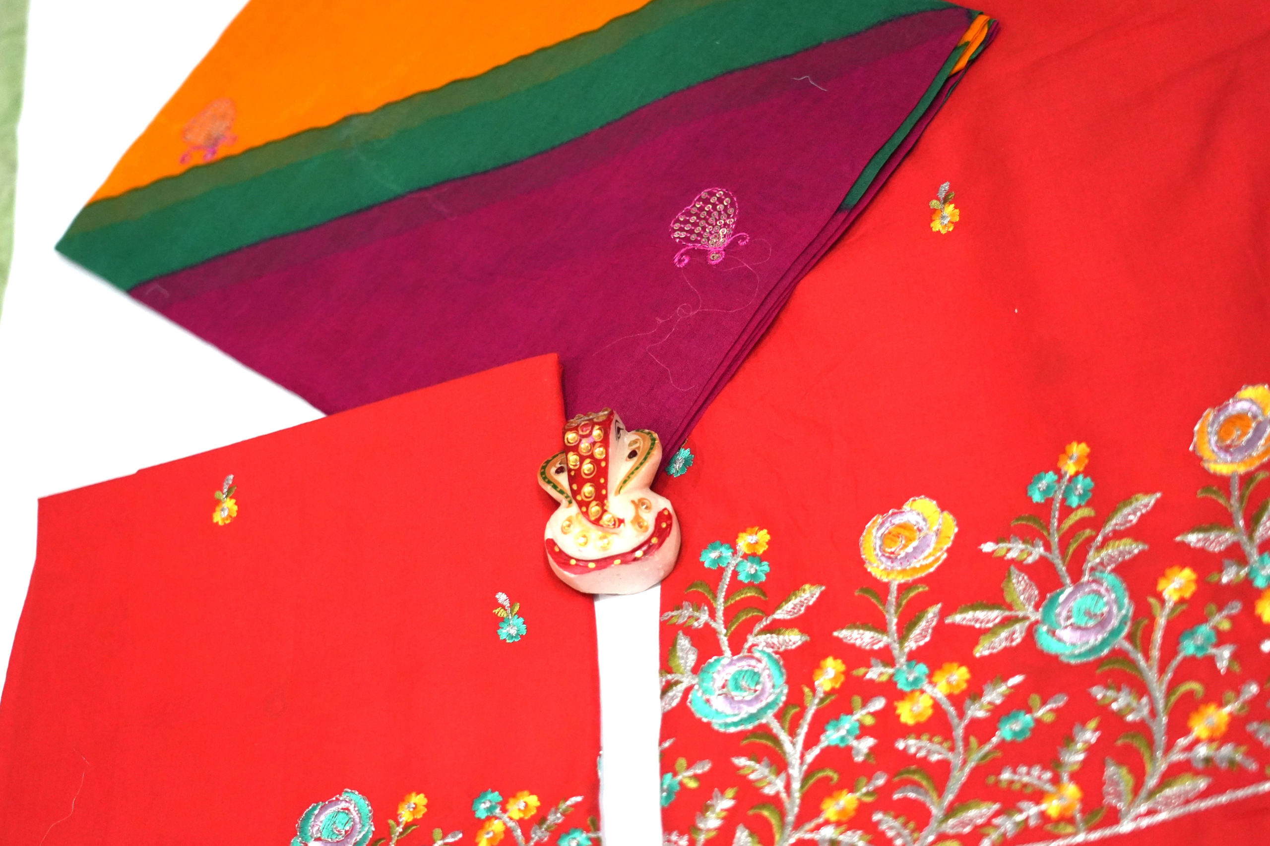 Red + Pink Lehariyo (92*88 Kali Daily Wear) - Image 3