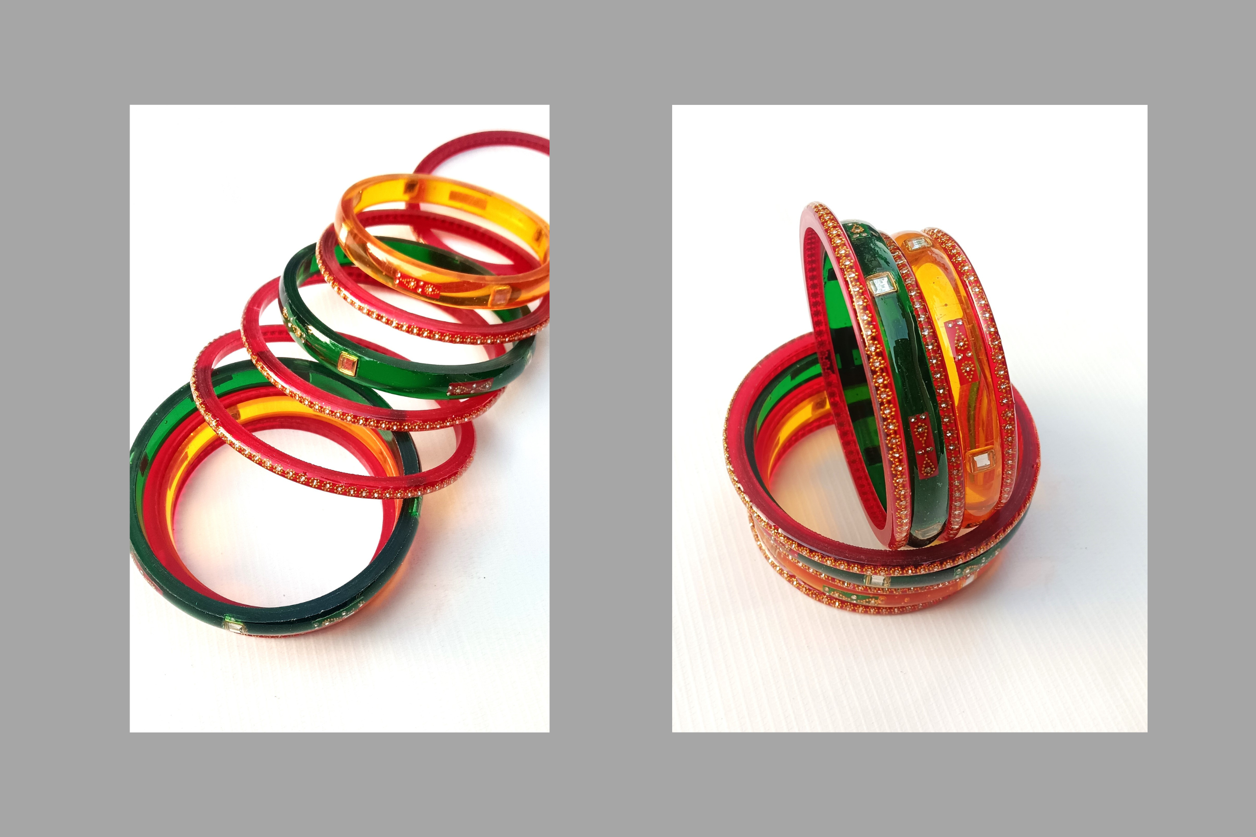 Traditional Rajasthani multy colour Bangles Set. - Image 2