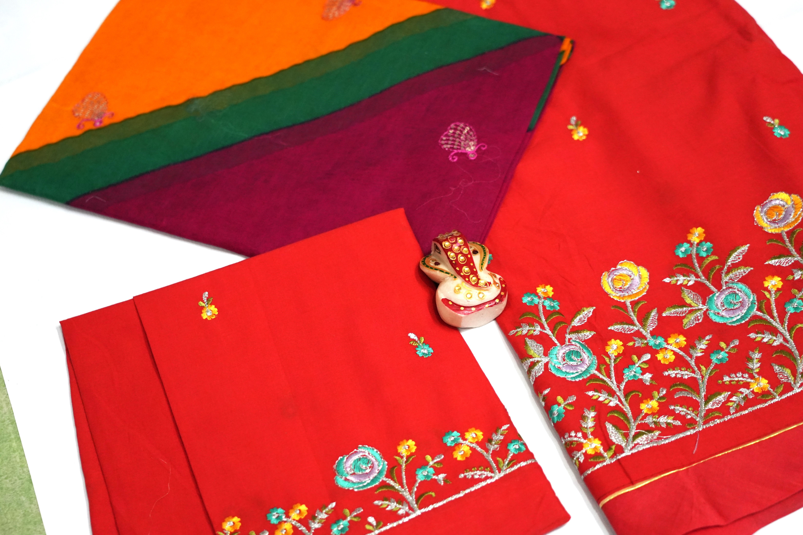 Red + Pink Lehariyo (92*88 Kali Daily Wear) - Image 2