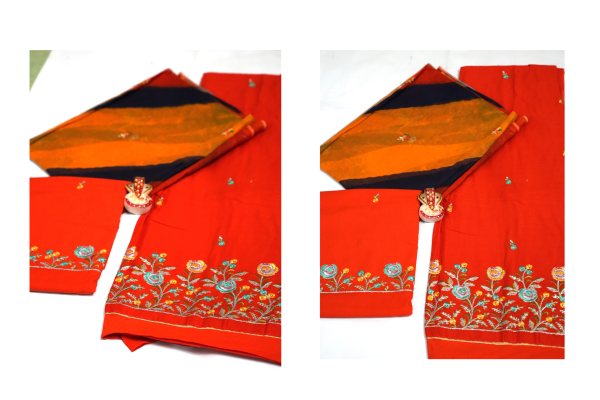 Orange with Lehariyo Odhani (92*88 Kali Daily Wear) - Image 2