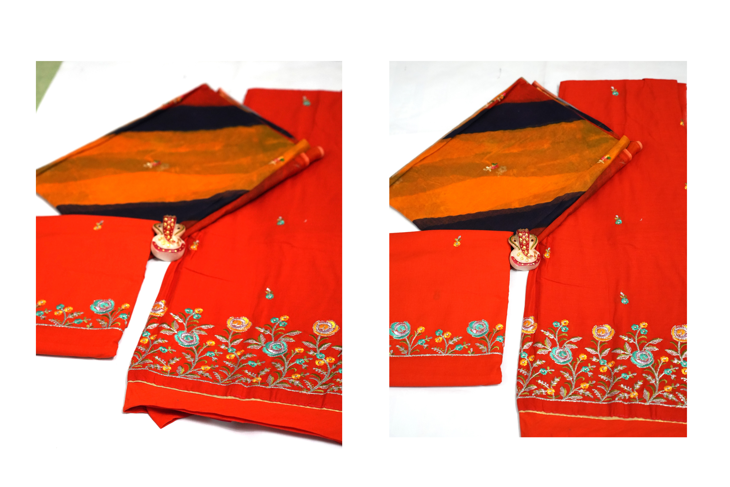 Orange with Lehariyo Odhani (92*88 Kali Daily Wear) - Image 2