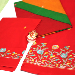 Red with Odhani Lehariyo (92*88 Kali Daily Wear)