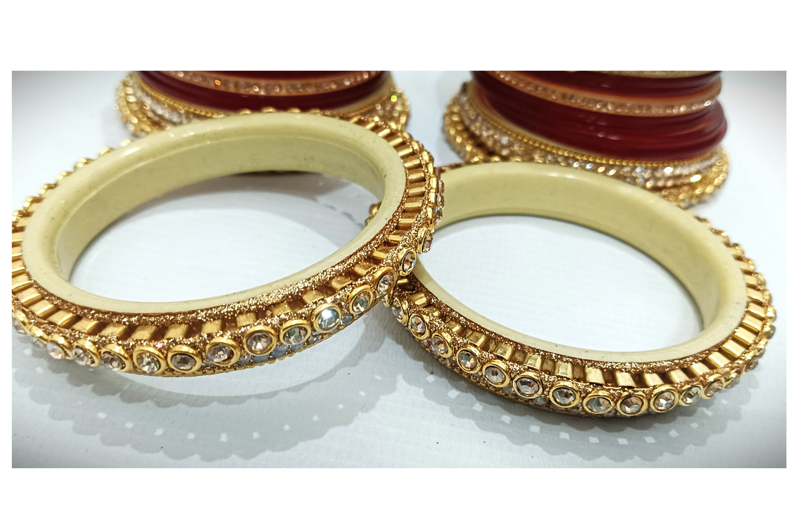 Maroon Punjabi bridal chura set - Image 3