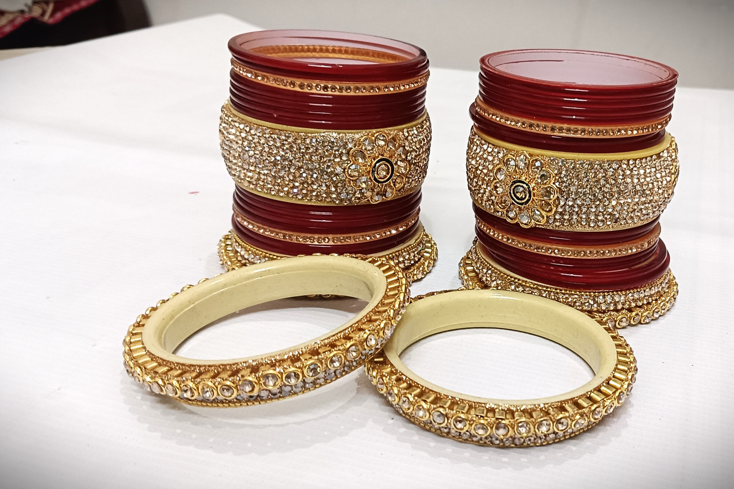 Maroon Punjabi bridal chura set - Image 2