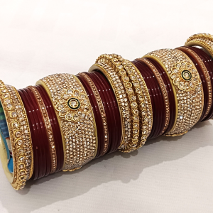 Maroon Punjabi bridal chura set
