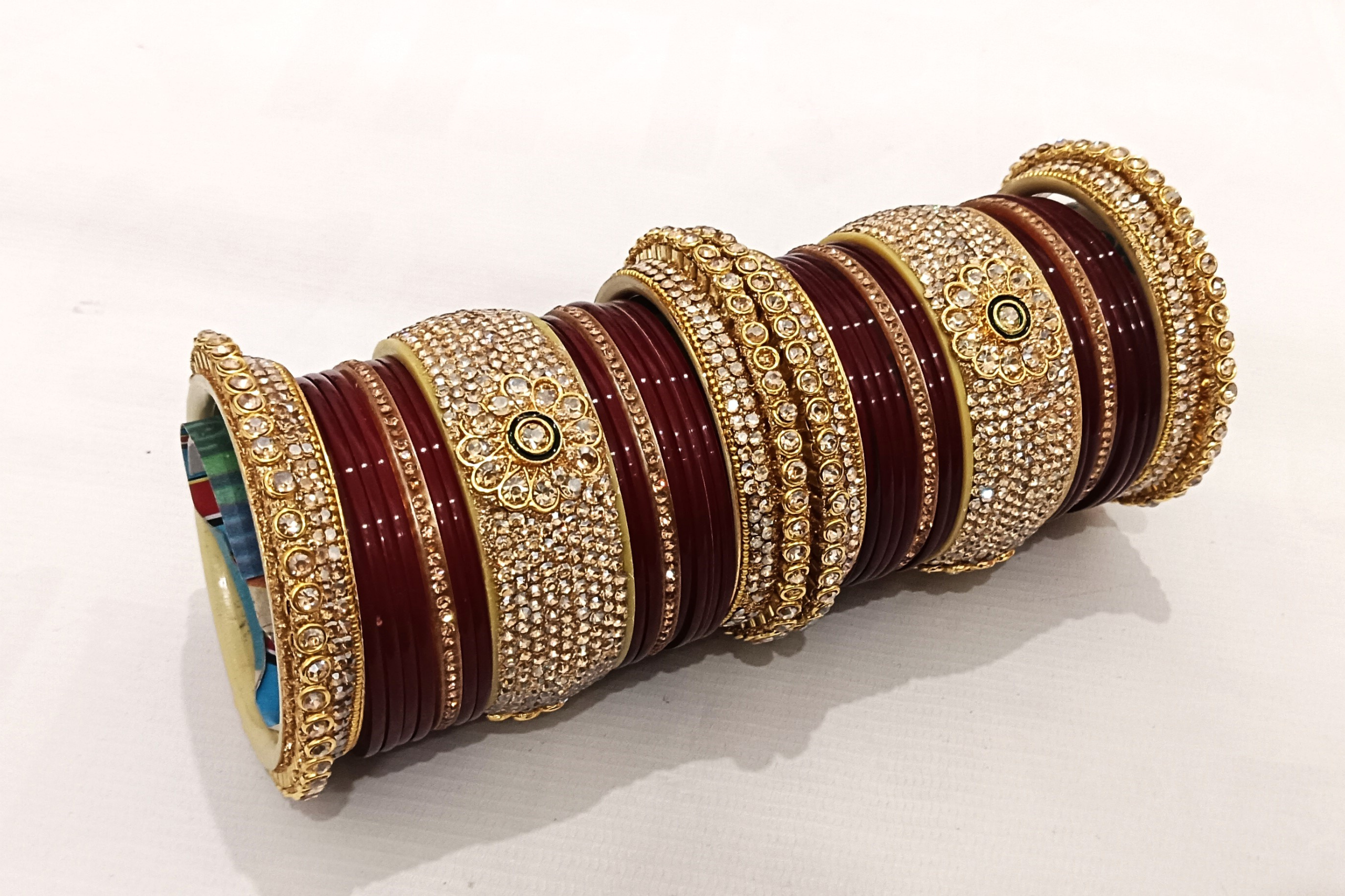 Maroon Punjabi bridal chura set