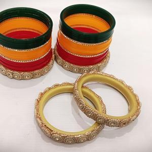 Multi-color Punjabi bridal chura set.