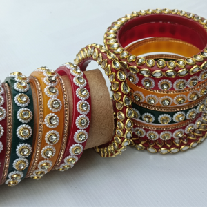 Rajputi bridal multi colour chura set.