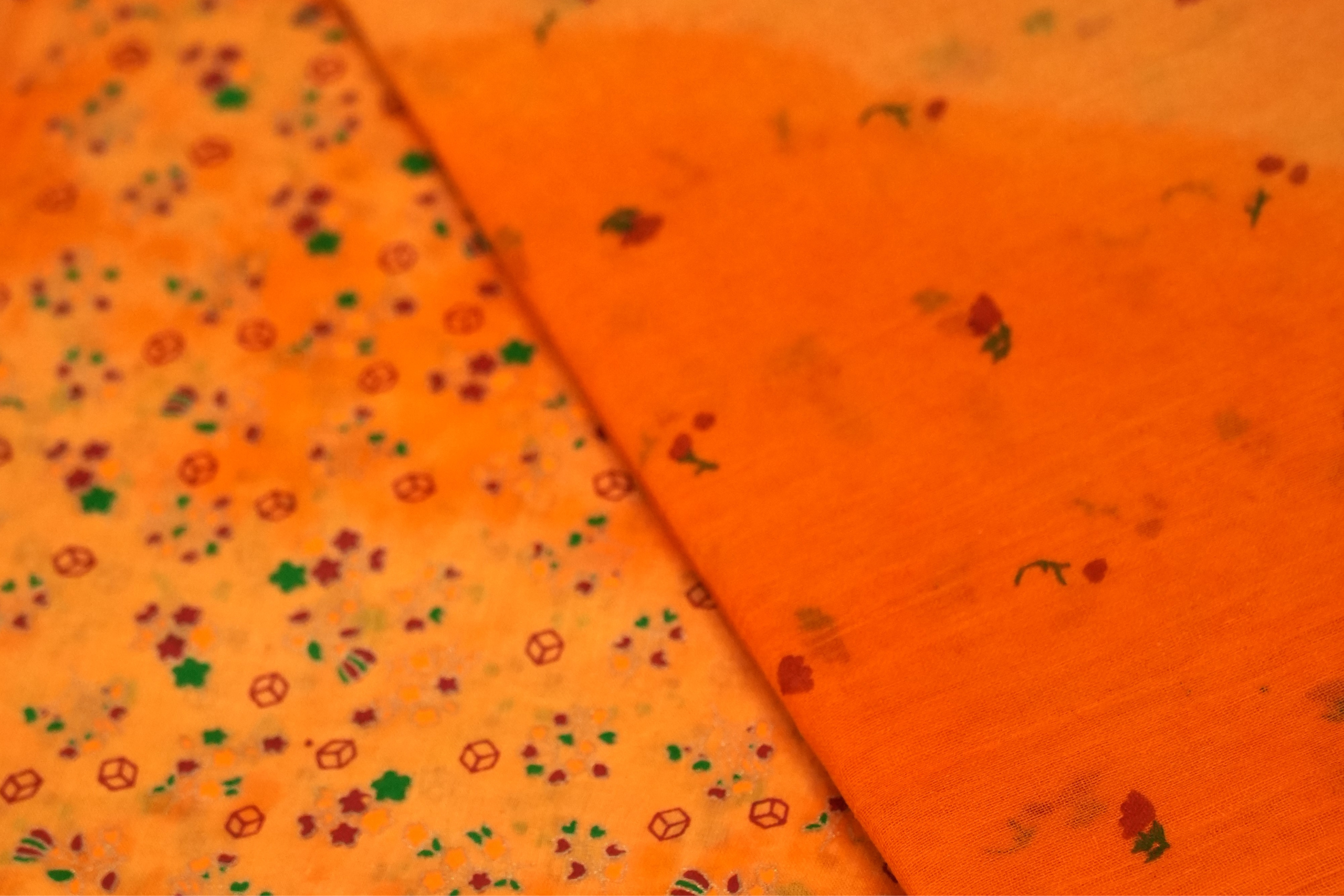 Light Orange Rajasthani cotton foil print poshak - Image 5