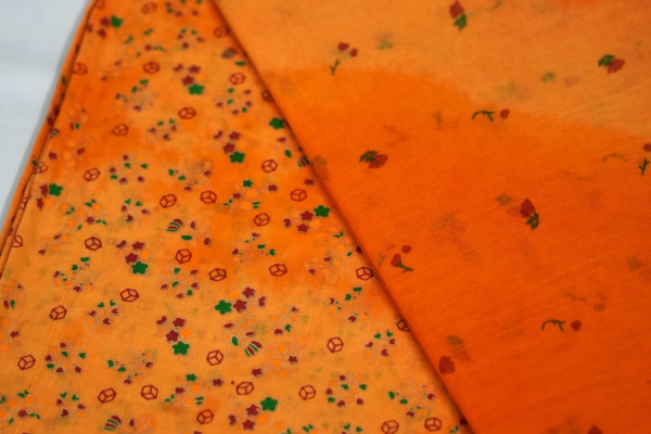 Light Orange Rajasthani cotton foil print poshak - Image 2