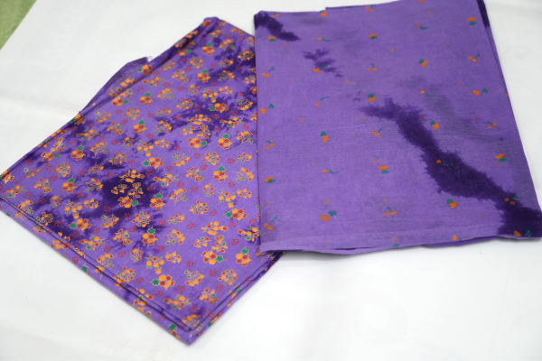 Light Purple Rajasthani cotton foil print poshak