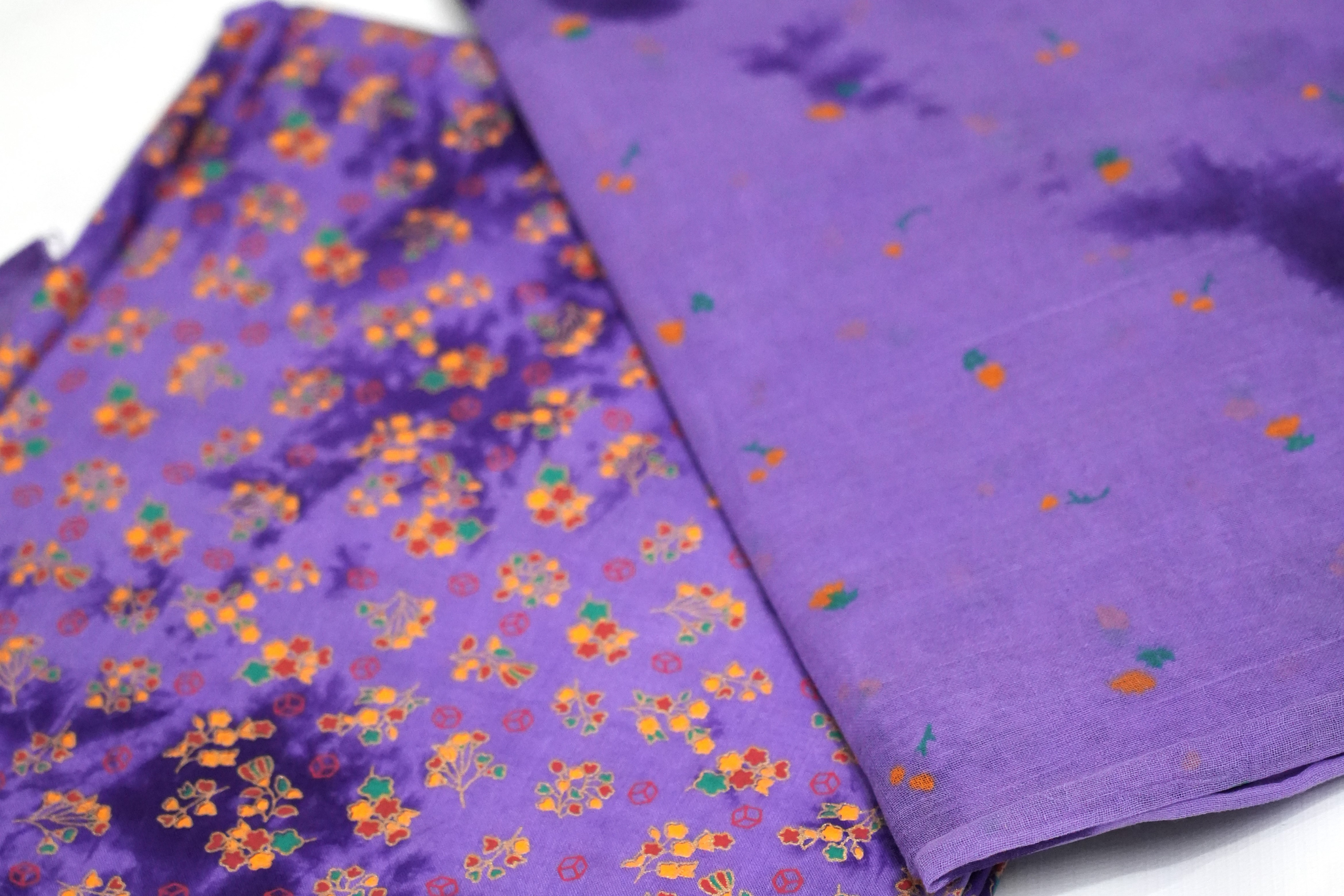 Light Purple Rajasthani cotton foil print poshak - Image 3