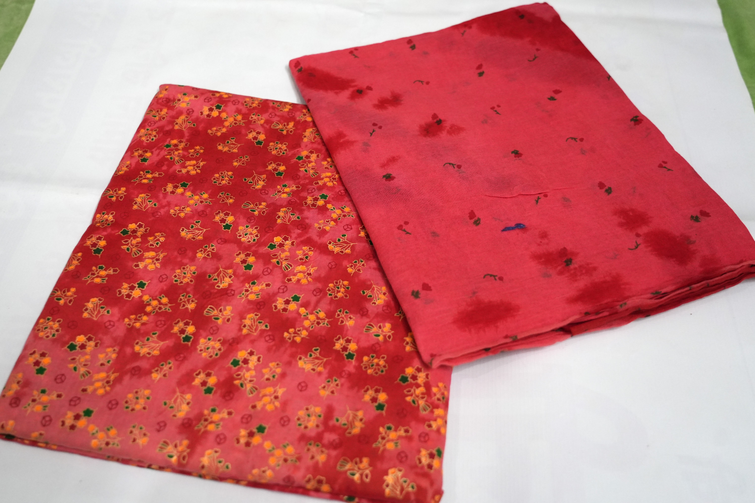 Light Pink Rajasthani cotton foil print poshak