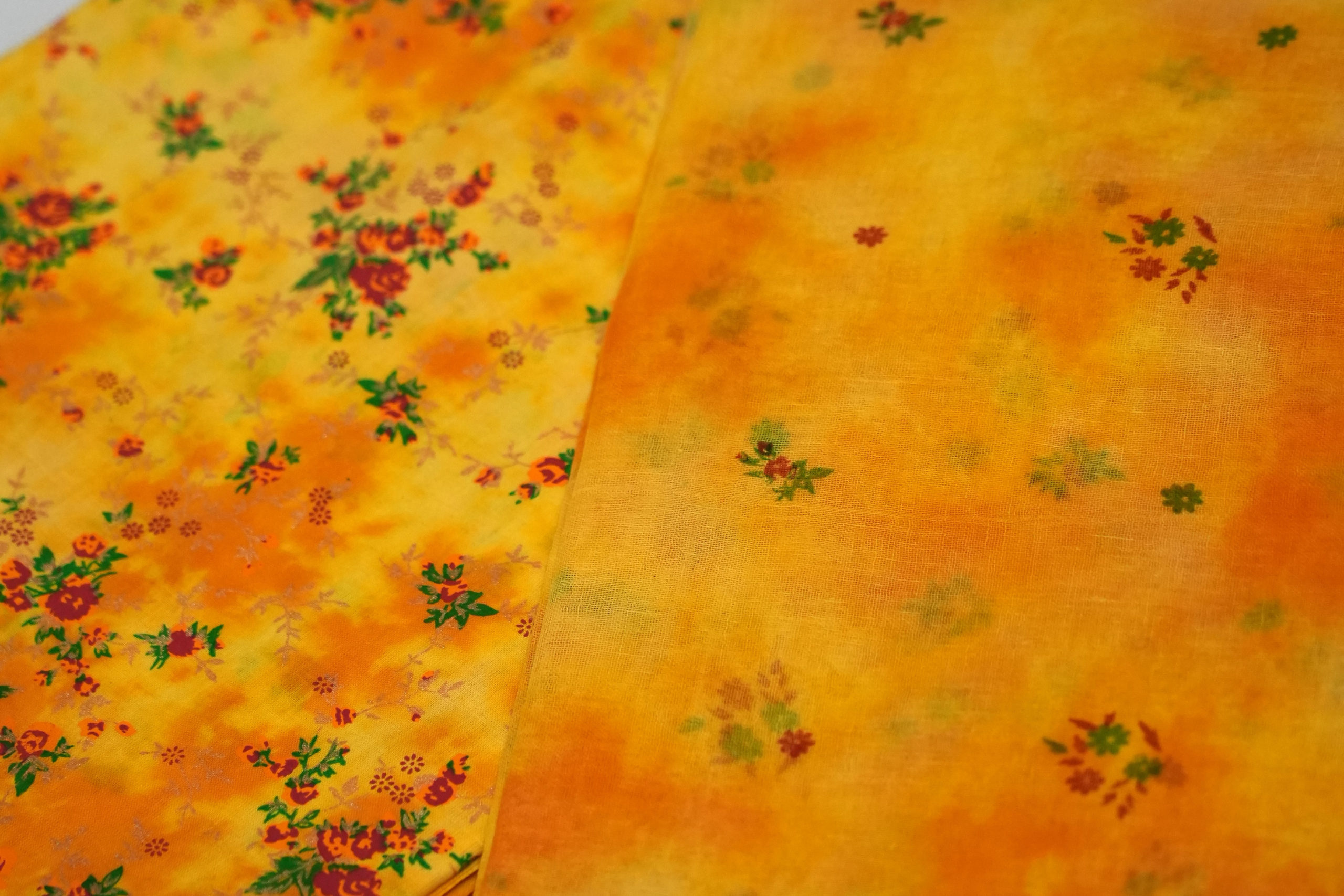 Yellow  Rajasthani cotton foil print poshak - Image 3
