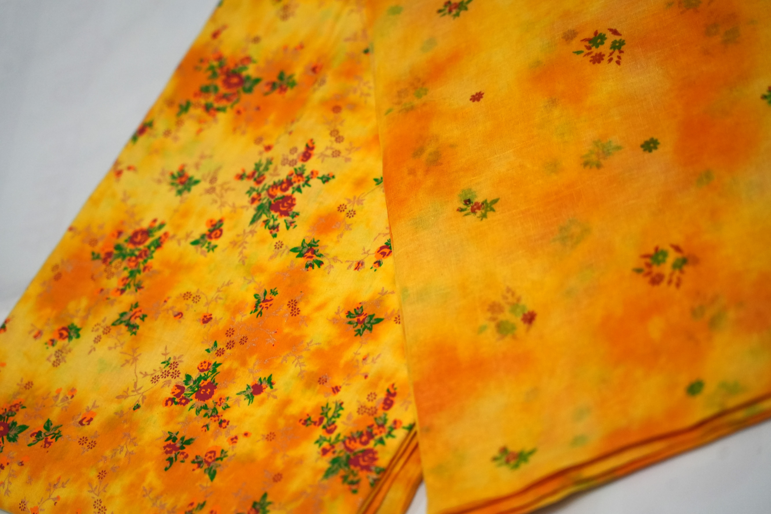 Yellow  Rajasthani cotton foil print poshak - Image 4