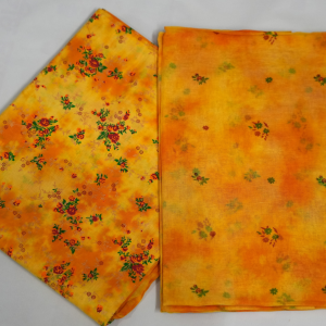 Yellow  Rajasthani cotton foil print poshak